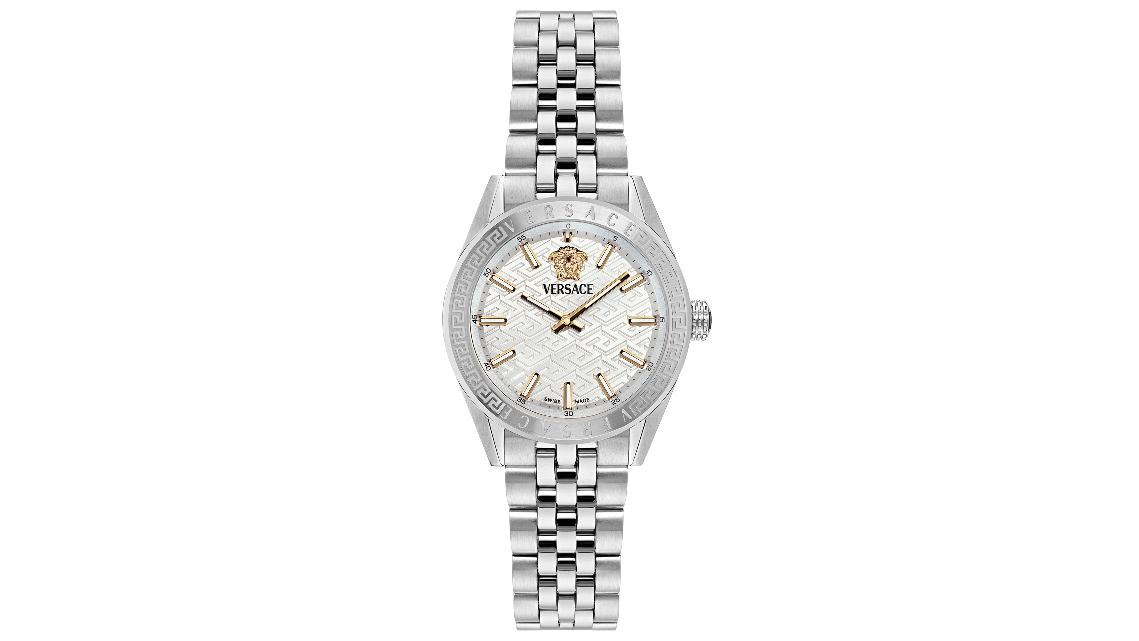 Versace Women's V-Code Silver Stainless Steel Bracelet Watch, 36mm