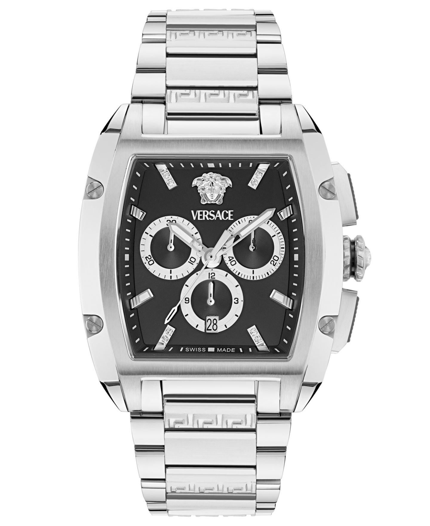Мужские часы Versace Dominus Silver Stainless Steel Bracelet Watch, 42X50mm — фото 1