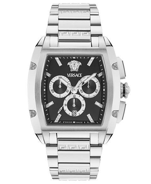 Мужские часы Versace Dominus Silver Stainless Steel Bracelet Watch, 42X50mm