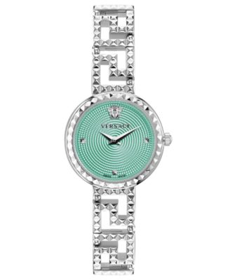 Women's Greca Goddess Silver Stainless Steel Bracelet Watch, 28mm