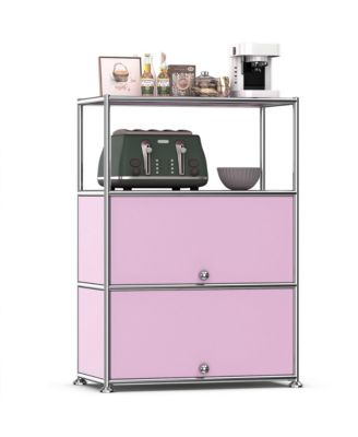 3-Tier Storage Cabinet Metal Shelving Unit – Multi-Functional Kitchen Organizer