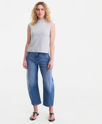 Women's Funnel Neck Sleeveless T-Shirt