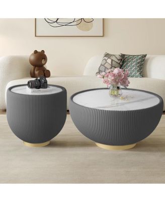  Light Sintered Stone Leather Coffee Table for Living Room Furniture