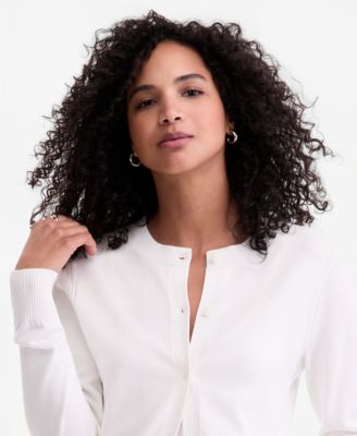 Women's Crewneck Long-Sleeve Cardigan