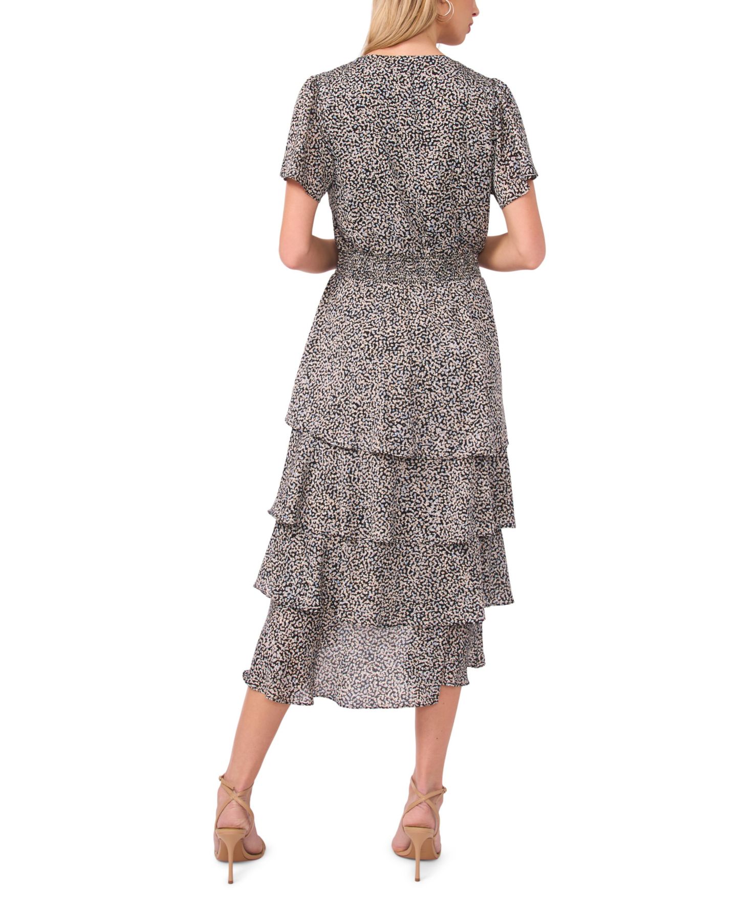 Женское платье Vince Camuto Four Teir Pull-On Layered, цвет: Насыщенный чёрный — фото 3