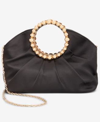 Ring Handle Satin Clutch