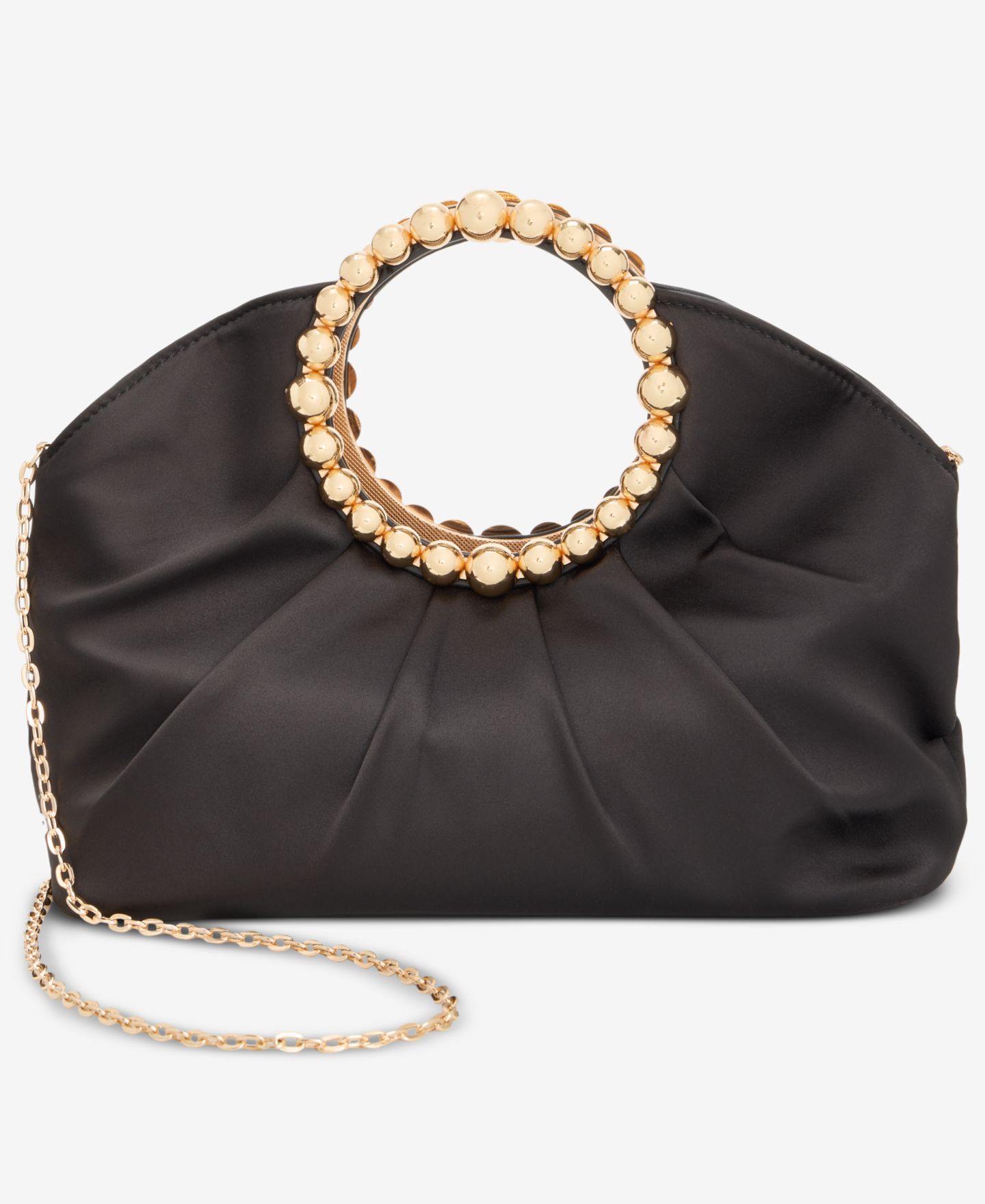 Женский клатч I.N.C. International Concepts Ring Handle Satin Clutch, цвет: Чёрный — фото 1