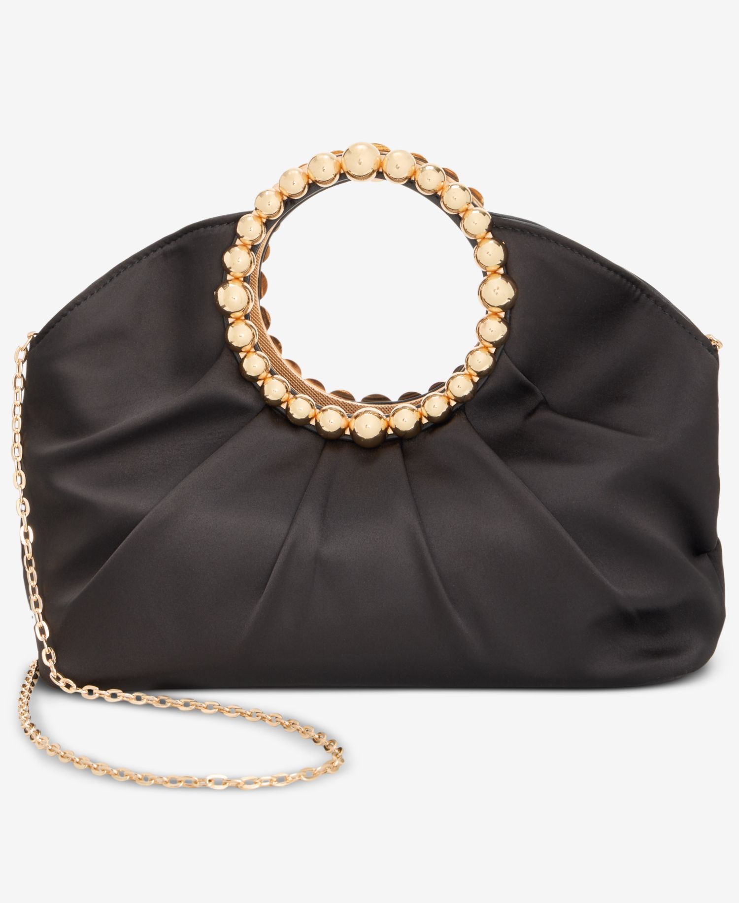 Ring Handle Satin Clutch