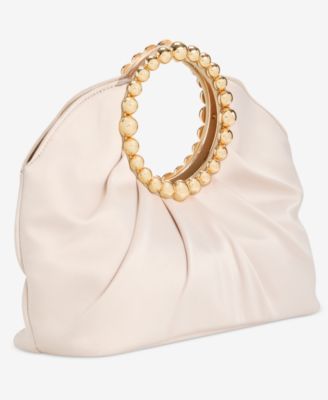 Ring Handle Satin Clutch