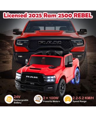 Two Seater Ride On Truck for Kids with Remote Control Storage Bed and Safety Belts