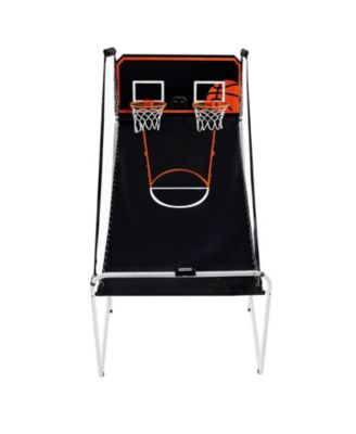 Foldable Basketball Arcade Game 2-Player Indoor Dual Shot with Scoreboard 4 Balls