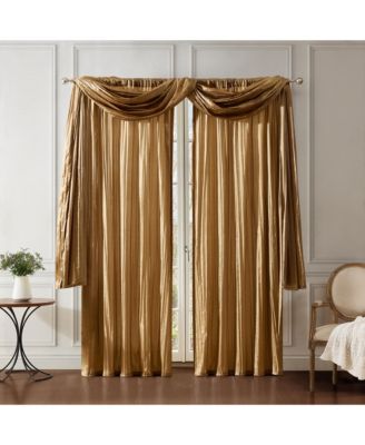 Athena Faux Silk Window Curtain and Scarf Set