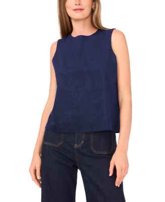 Women's Faux-Suede Sleeveless Top