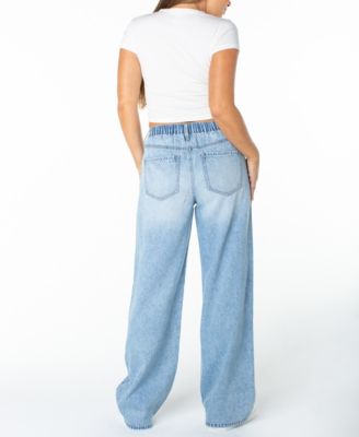 Juniors' High-Rise Wide-Leg Jeans