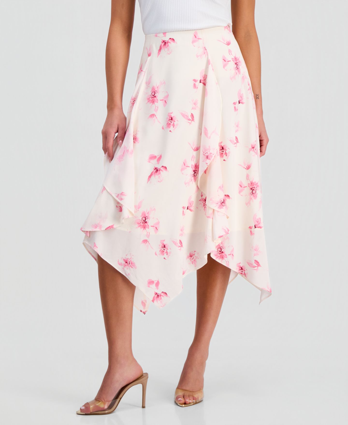 Женская юбка I.N.C. International Concepts Petite Printed Ruffled Midi, цвет: Aria Garden — фото 4