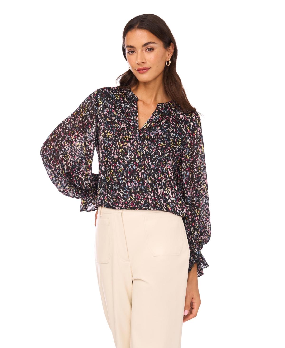 Vince Camuto Women's Printed 3/4-Sleeve Top