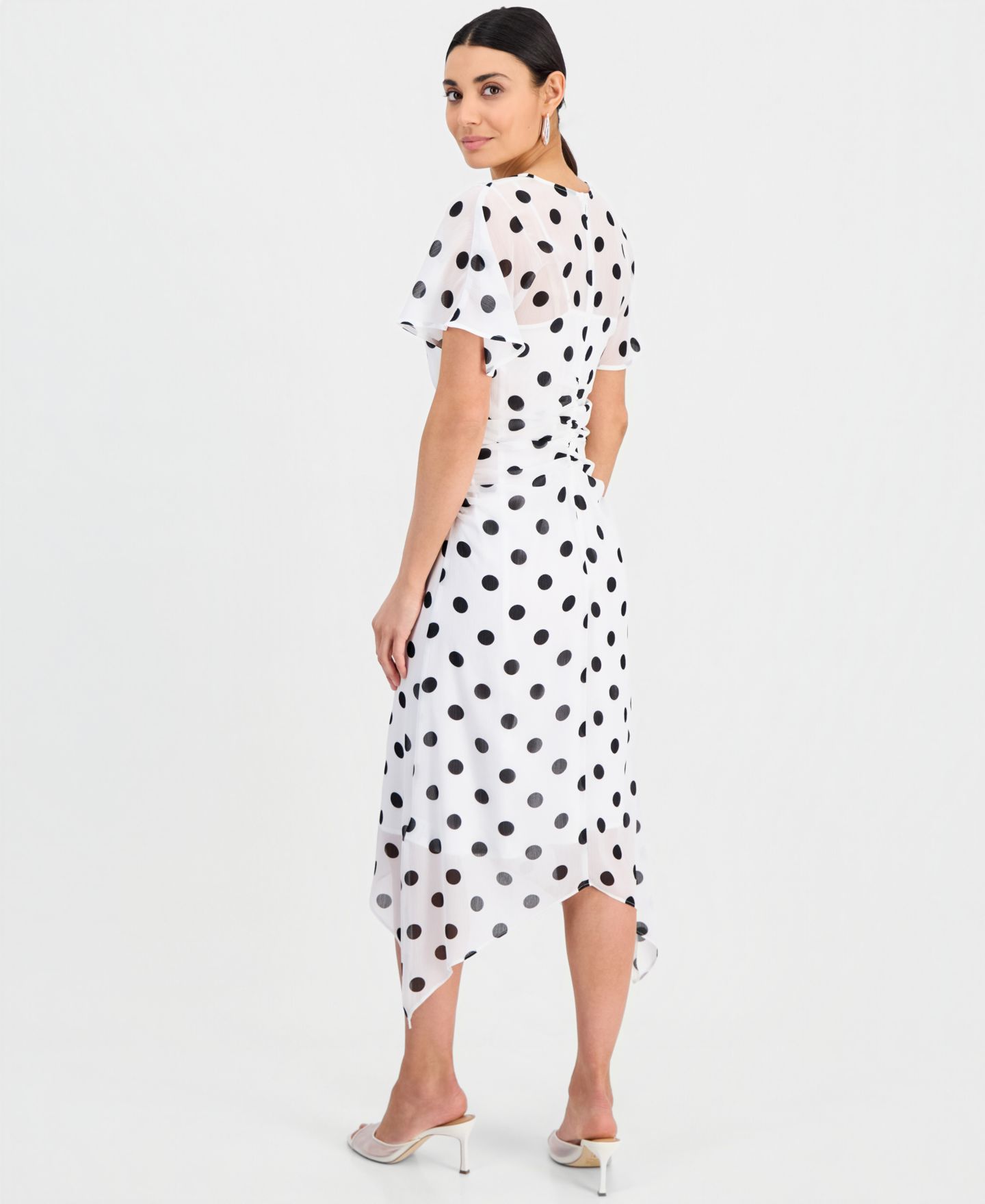 Женское платье I.N.C. International Concepts Flutter Sleeve Maxi, цвет: Alia Dots — фото 5