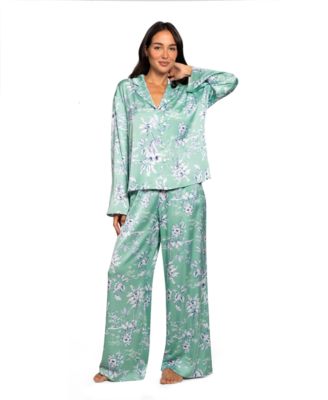 Women's Long-Sleeve Sleep Top & Pants, 2-Piece Set