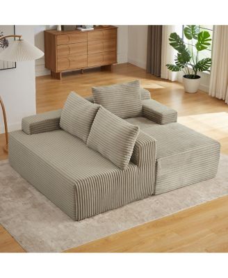L-Shaped Cloud Sectional Sofa, Camel