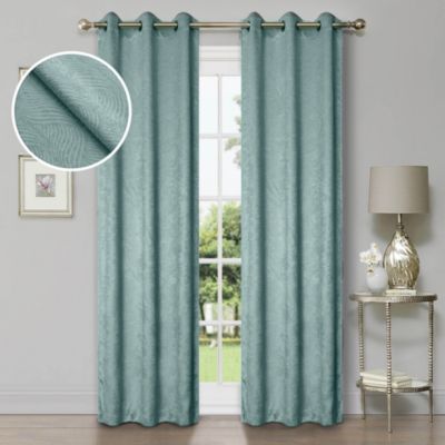 Wave Geometric Washable Room Darkening Blackout Curtains, Set of 2