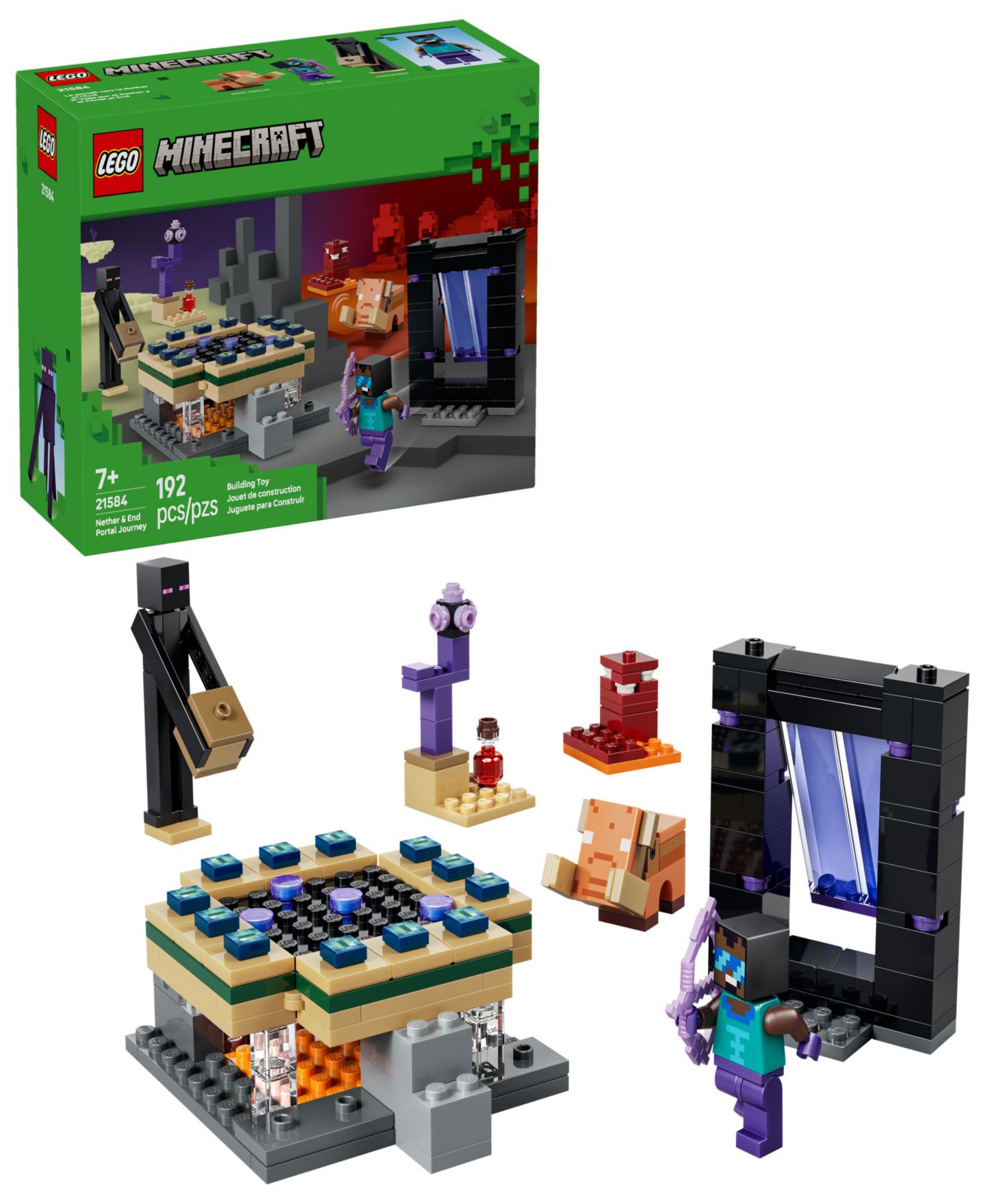 Детские конструкторы LEGO® Minecraft Nether End Portal Journey Building Toy 21584, 192 Pieces — фото 1
