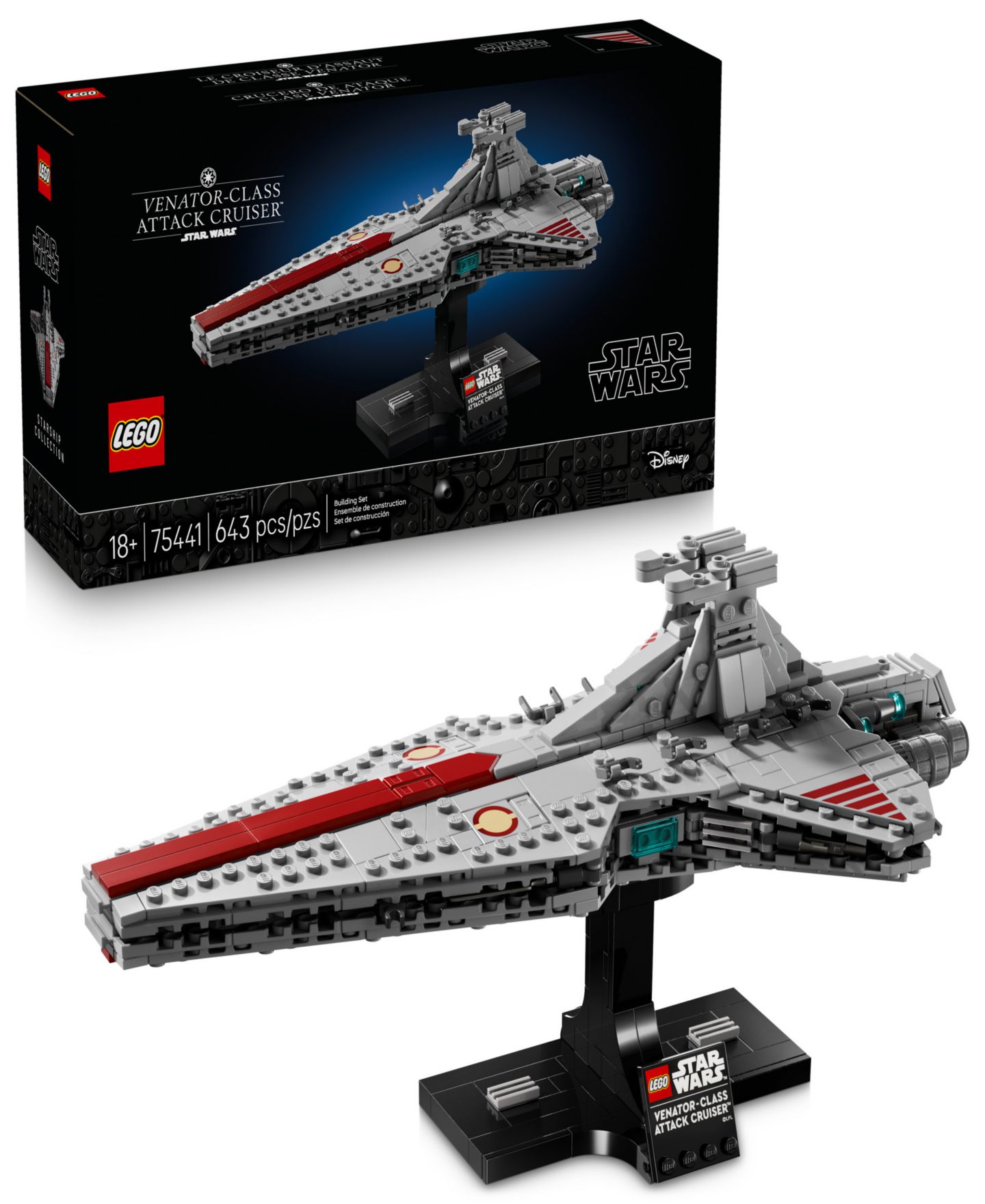 Детский конструктор LEGO® Star Wars Venator-Class Attack Cruiser Building Kit 75441, 643 Pieces — фото 1