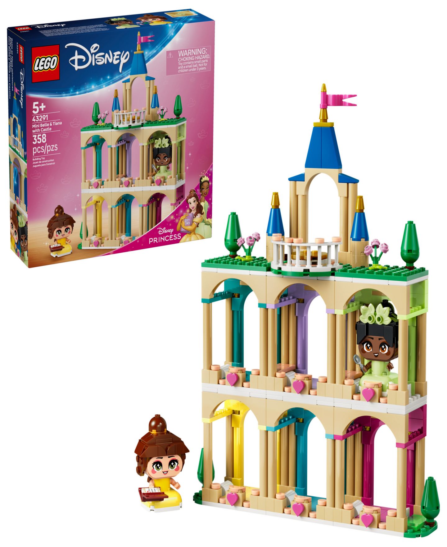 Детские конструкторы LEGO® Disney Princess Mini Belle and Tiana with Castle Building Toy 43291, 358 Pieces — фото 1