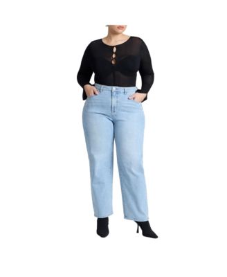 Women's Embroidered Naomi Straight Leg Jean