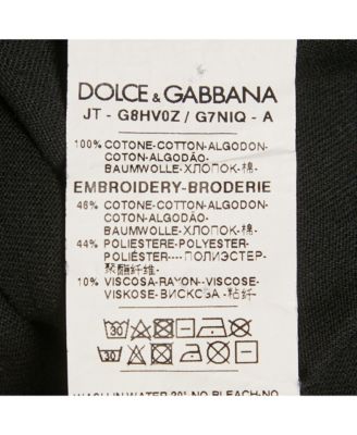 Men's Black Jersey Dg Family Applique T-Shirt