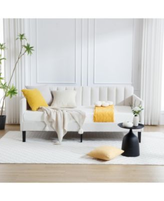 Elena Ivory Tufted Upholstered Twin Daybed