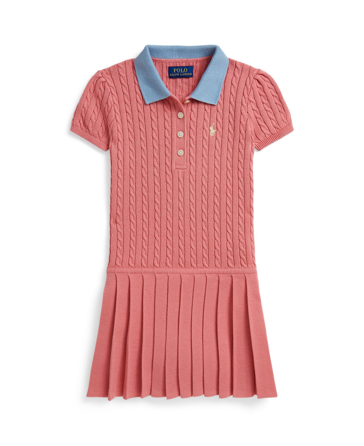 Polo Ralph Lauren Girls' 2T-6X Mini-Cable Collar Sweater Dress