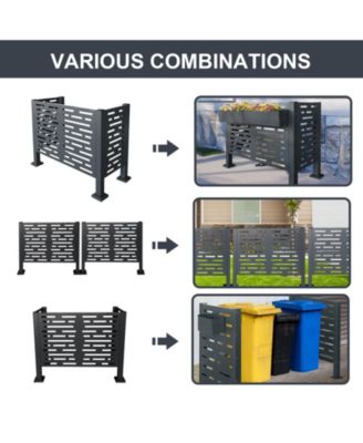 LUCKY ONE 4ftx2ft Air Conditioner Fence Metal Privacy Fence Cover with 3- Fence Panels