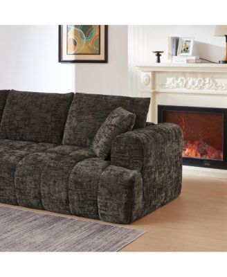 Chenille L-Shape Luxury Sectional Sofa, Minimalist Design, Comfy Sleeper Couch