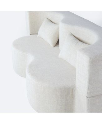  2-in-1 Foldable Sofa Bed, 75 Inch Folding Couch w/ Memory Foam Mattress & 2 Pillows