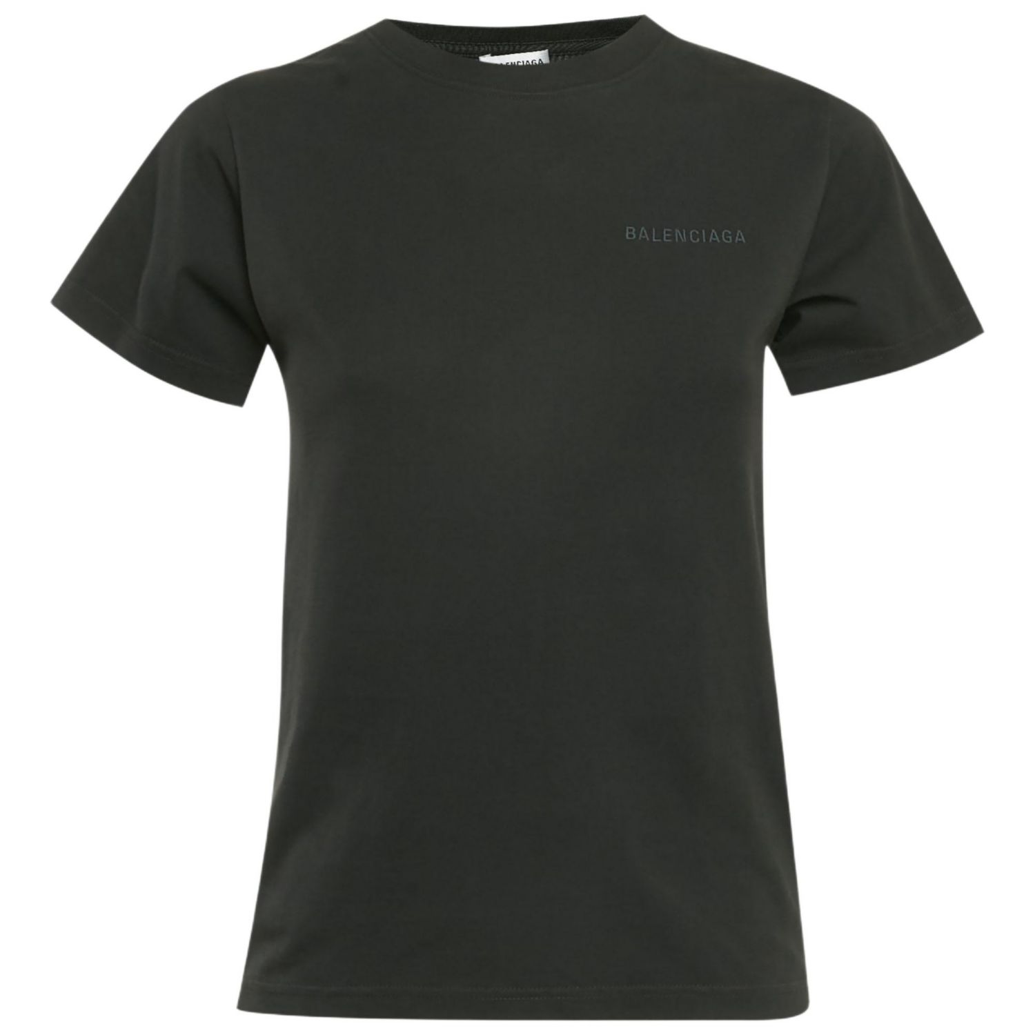 Women's Black Logo Embroidered Cotton Knit T-Shirt