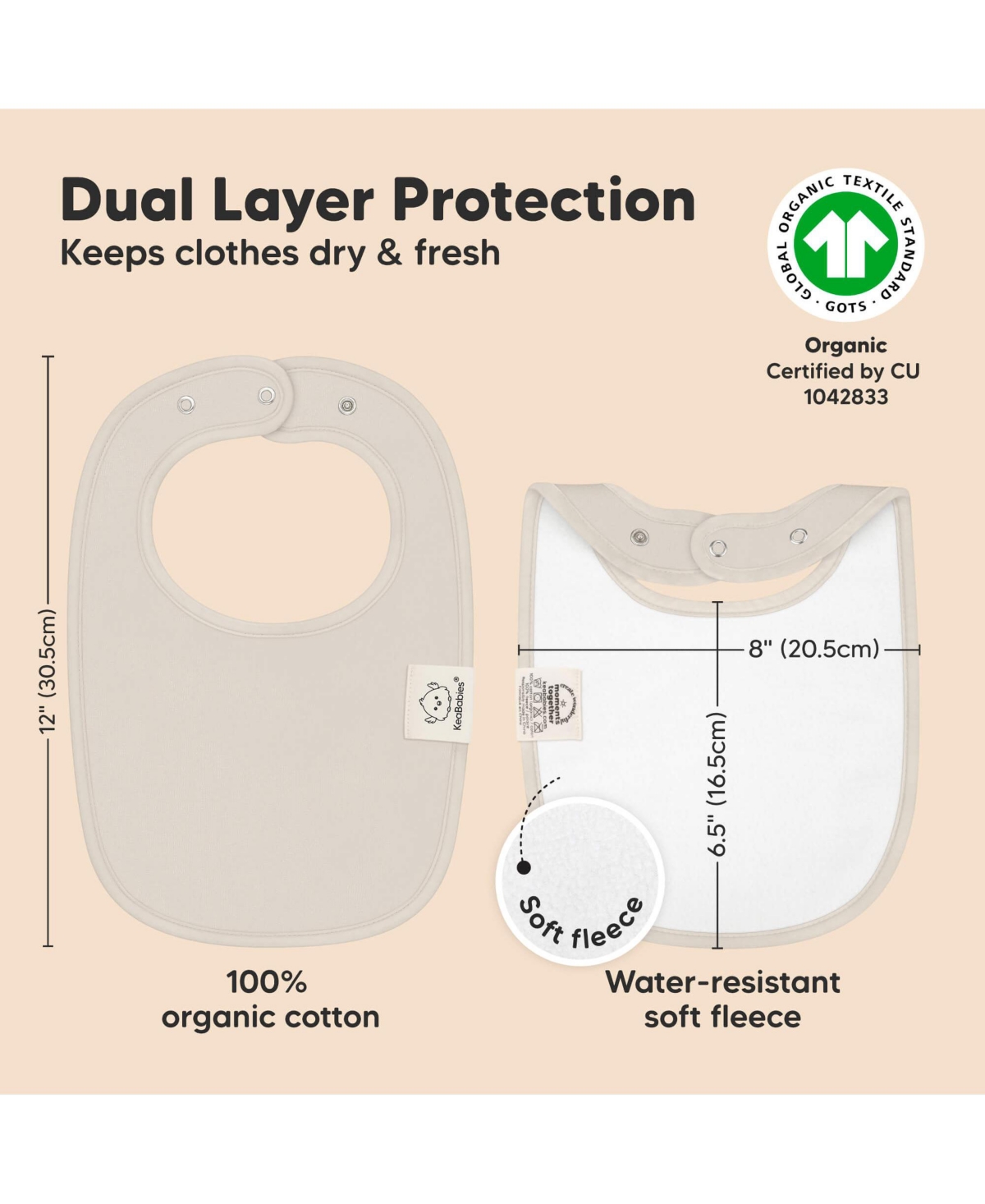 KeaBabies 8pk Baby Bibs for Boy, Baby Drool Bib for Baby Boys and Girls, Infant Teething Bibs