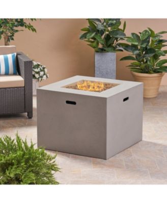 AIDAN 31 Inch Square Fire Pit 40000 BTU Lightweight Concrete for Outdoor Patio Backyard