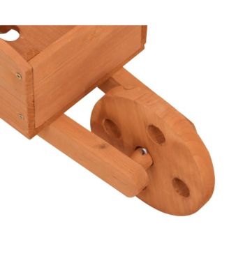 Solid Fir Wood Set of 2 Wheelbarrow Planter