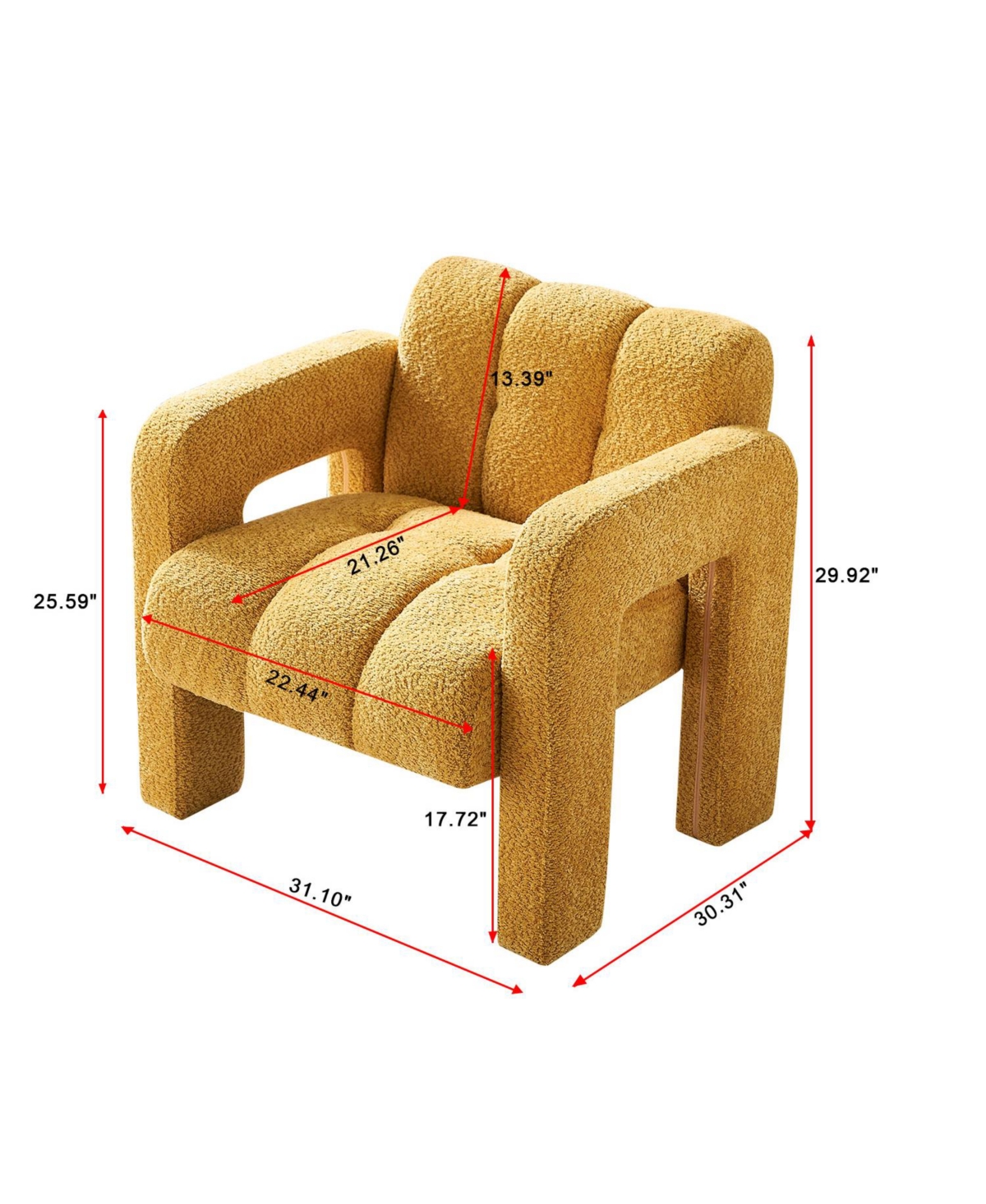 Simplie Fun 31.10" Wide Boucle Upholstered Accent Chair