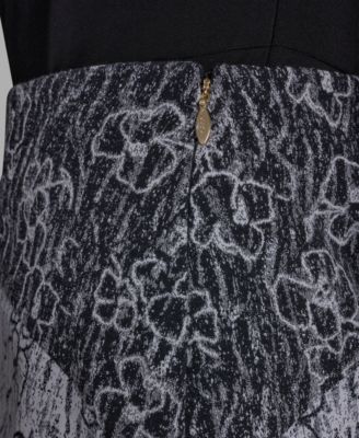 Women's Side Zipper Mixed Print Pencil Skirt