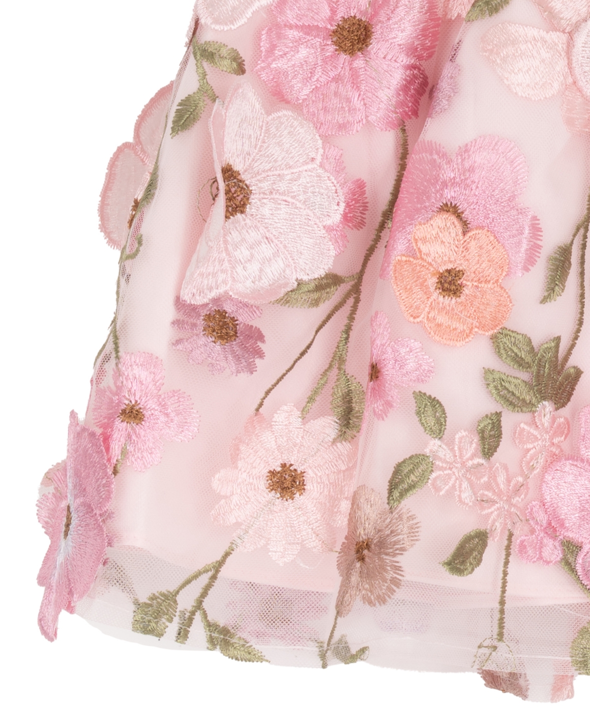 Rare Editions Baby Girls' 3D Flower Applique Round Neck Dress and Panty, 2-Piece Set