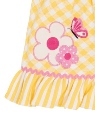 Baby Girls' Check Applique Round Neck Top and Leggings, 2-Piece Set