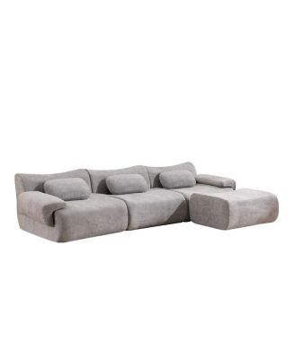 Modular Combination Armchair, Extra-Large Chenille Deep-Seat (3+1-Seater)
