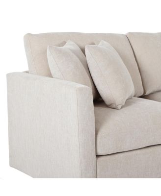 105" Chenille 3-Piece Sectional Sofa w/ Curved Chaise & 3 Pillows