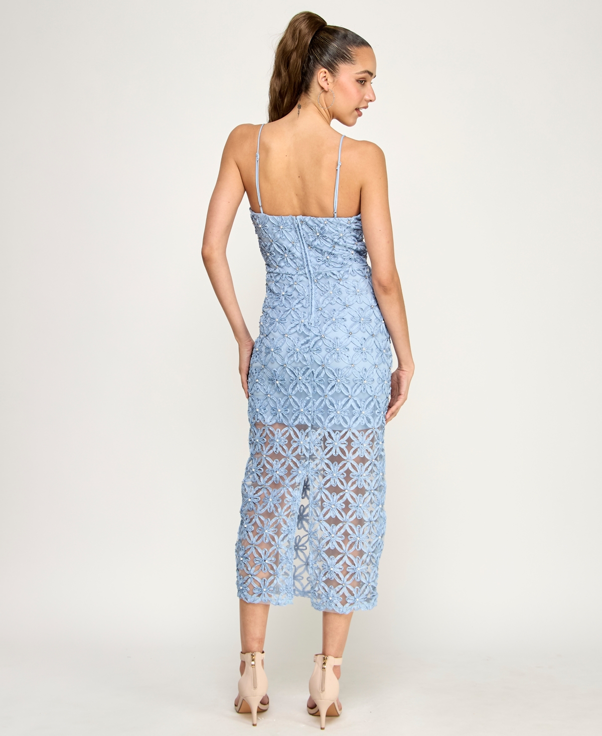 Alex & Sophia Women's Spaghetti Strap Square Neck Dress