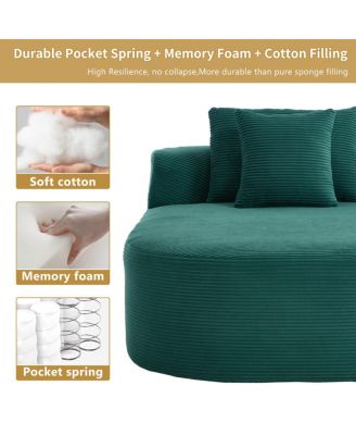 67.5" Chaise Lounge Indoor Corduroy Oversized Sleeper Sofa