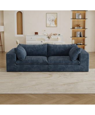 Corduroy Cloud Sofa with Removable Cushion, No Assembly