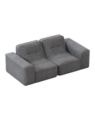 83.6" Modular 3-Seater Sofa with Tufted Design & Sparkling Chenille