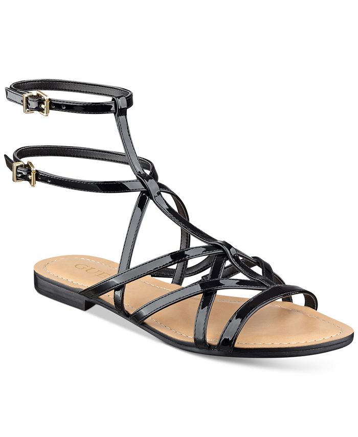 GUESS Women's Mannie Strappy Flat Sandals - Macy's