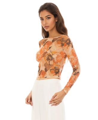 Women's Opal Boatneck Sheer Mesh Top